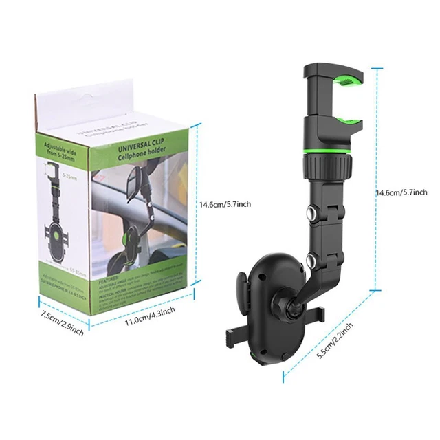 voiture Rétroviseur de voiture Support de téléphone portable Rotation à 360 ° 4