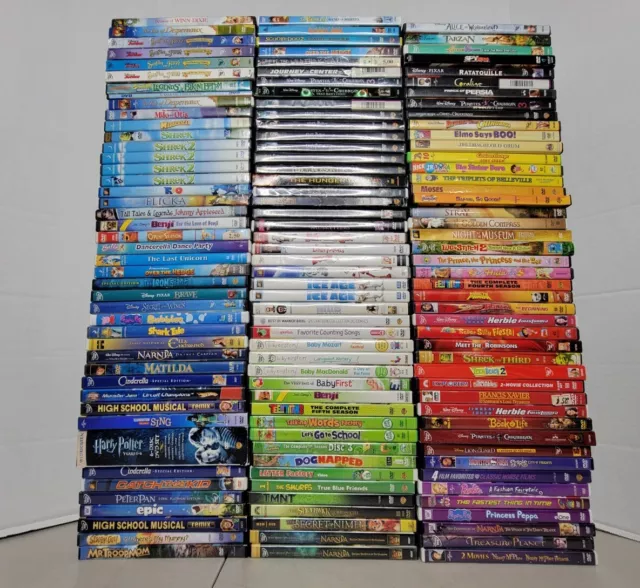 WHOLESALE LOT 100+ DVDs Kids & Family Children's Baby Pixar Disney