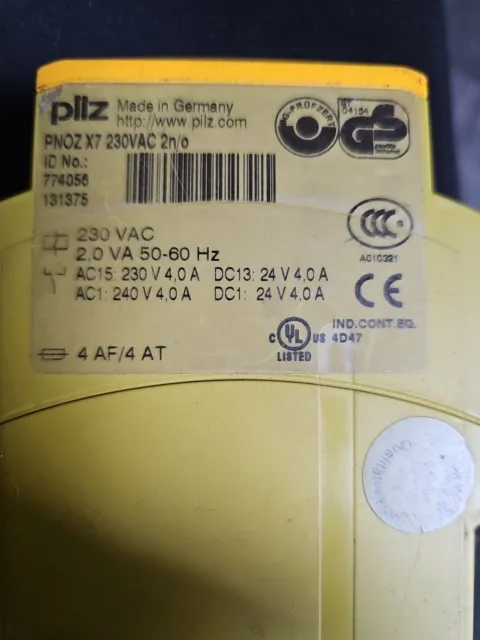 Pilz PNOZ X7 24VACDC 2n/o Single Channel Safety Relay - 774059