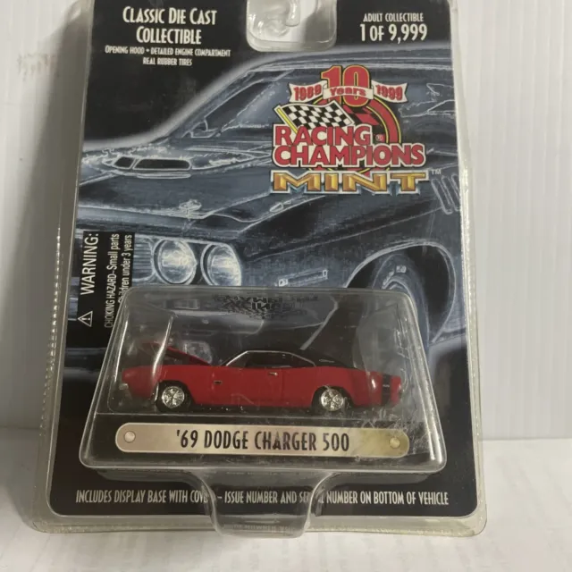 Racing Champions mint  ( 69 dodge charger 500 ,LIMITED TO 9999 Units 1/64 red