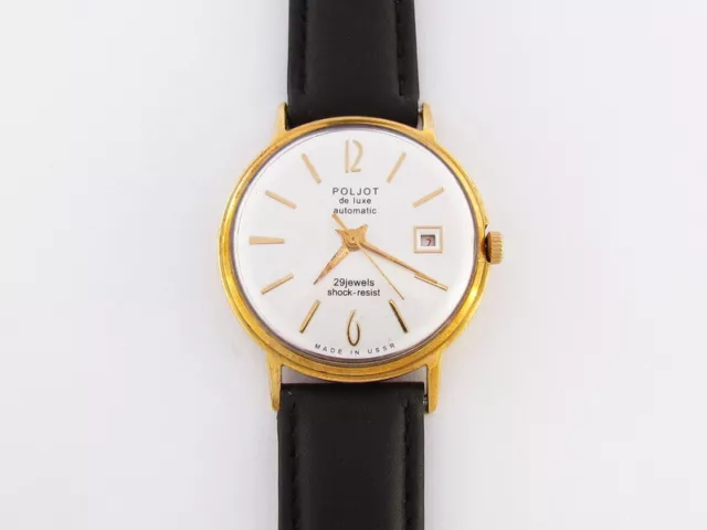 POLJOT de Luxe Automatic Export Variant Vintage USSR Russian Gold Men's Watch