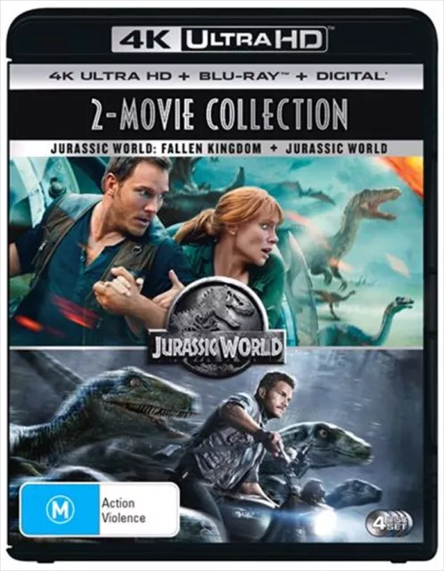 Jurassic World + Jurassic World: Fallen Kingdom : NEW 4K Ultra HD UHD Blu-Ray
