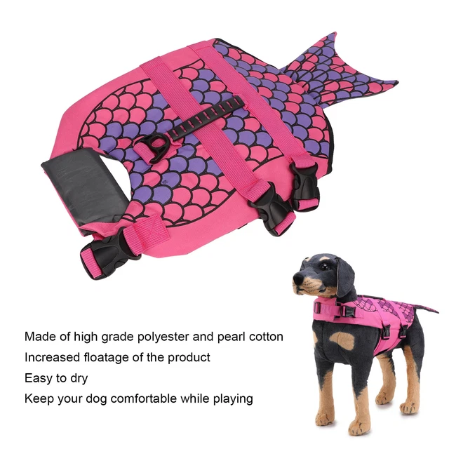 (M) Chaleco salvavidas ajustable para perro Chaleco salvavidas fácil de usar protector para