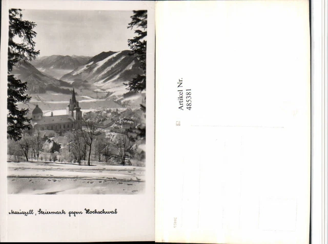 485381,Mariazell Teilansicht Kirche geg. Hochschwab Winterbild