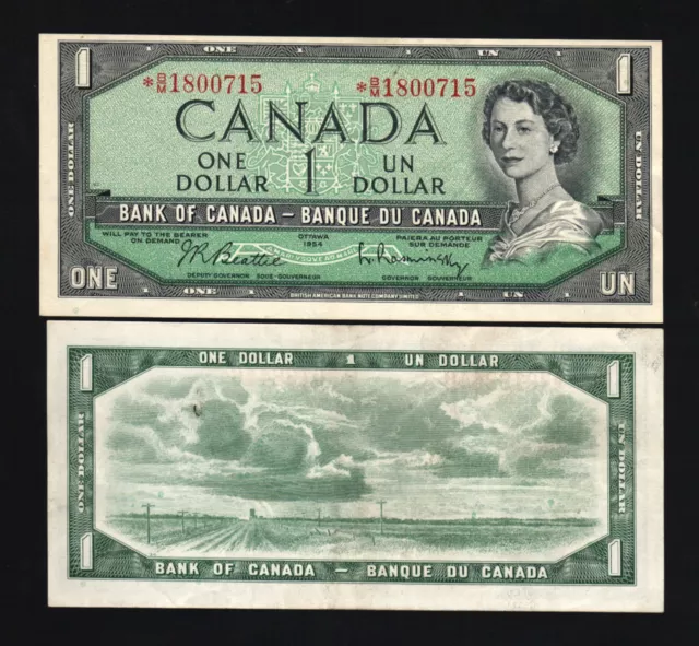 Canada $1 P75B 1954 *Replacement* Queen Unc World Currency Money Bill Bank Note