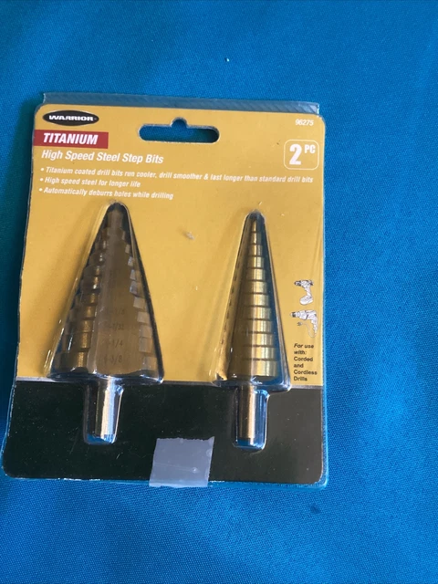Warrior Gold Titanium HSS Twelve/ Eleven High Speed Steel Step Drills Bit 2-Pack