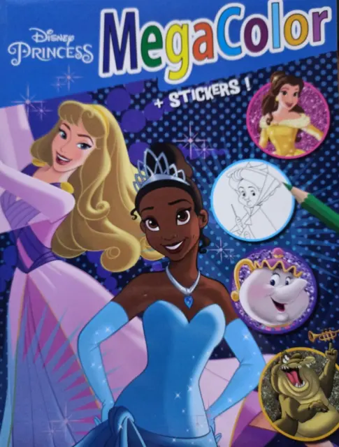 Malbuch Disney Princess  DIN A4 MegaColor mit 120 Malvorlagen+25 Sticker