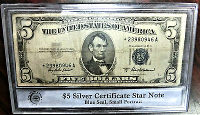 1953A $5 Silver Certificate Star Note - Tough ERROR Replacement # 345