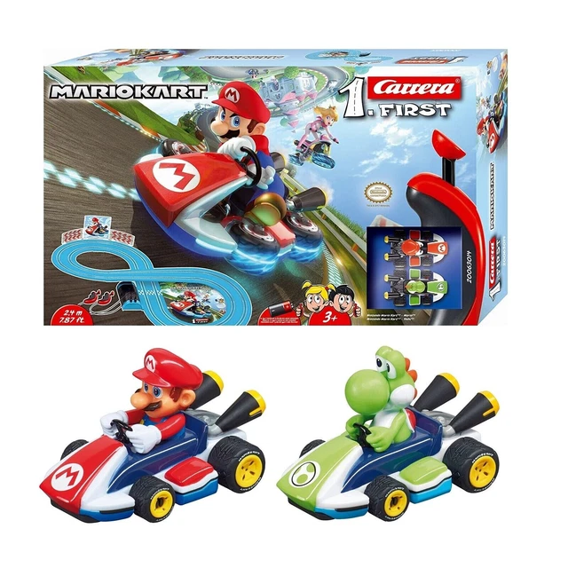 Mario Kart Slot Car Race Track With Spinners - Beginner Racing Set For Kids 3+ (Battery Powered)