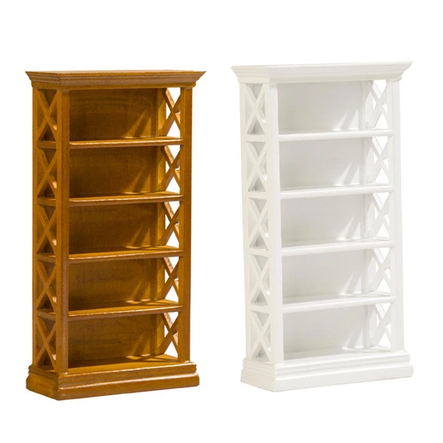 STOBOK Maison De Poupée, étagère à Livres En Bois, Mini Armoire à Trois Couches Avec Tiroir, Meuble Miniature, Modèle De Jouets 1:12, Maison De Poupée, Salon, Accessoire De Décoration
