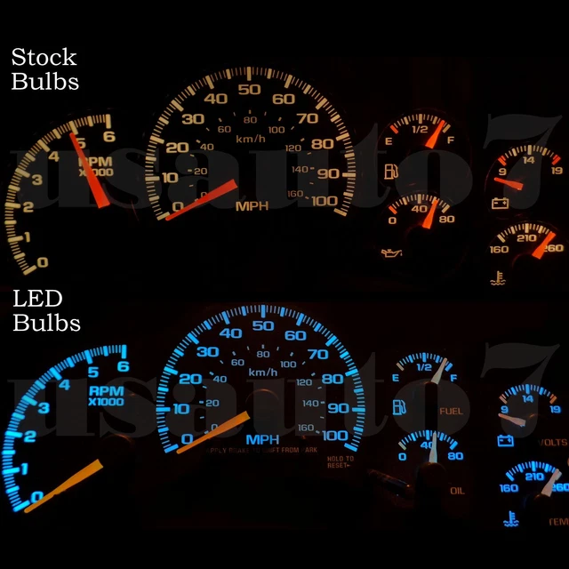 DASH CLUSTER GAUGE AQUA BLUE LED LIGHTS KIT Fits 9902 Chevy Silverado