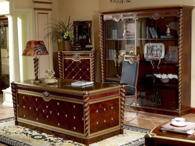 Noble Luxe Bureau Chambre Set Table de Chaise Armoire Baroque Rococo Parure