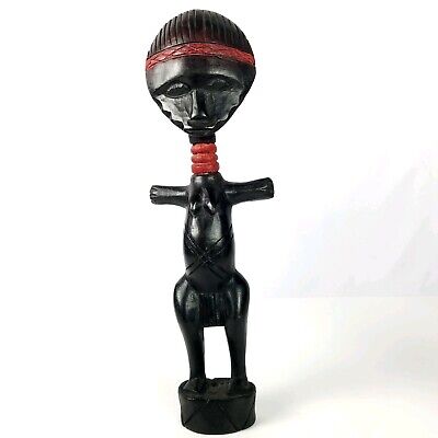 Akuba Fertility Couple Carved Hardwood Africa Art Ashanti Ghana 12.25 Height 3