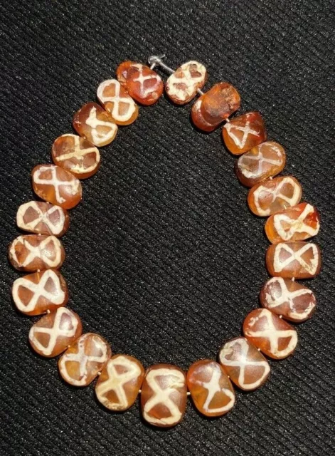 Ancient Rare Indo-Tibetan Etched Carnelian Agate Bead