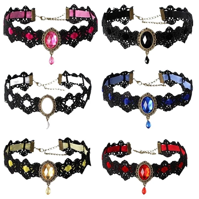 Jewelry Choker Necklace Earrings Pendant Fashion Velvet Chain  Neck
