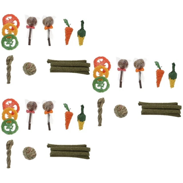 42 Pcs Kaninchen-Kaukugeln Hamster Beißspielzeug Kleines Haustier