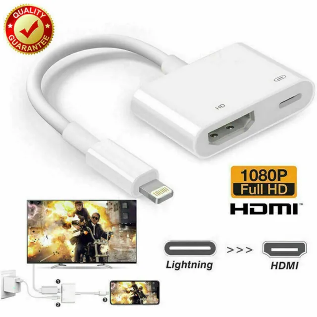 8 Pin Data to HDMI Adapter Cable Digital AV TV For iPhone 7/8 Plus iPad 1080P CN