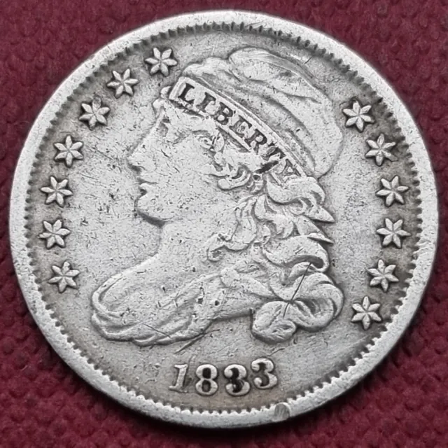 1833 Capped Bust Dime 10c Better Grade XF #58537