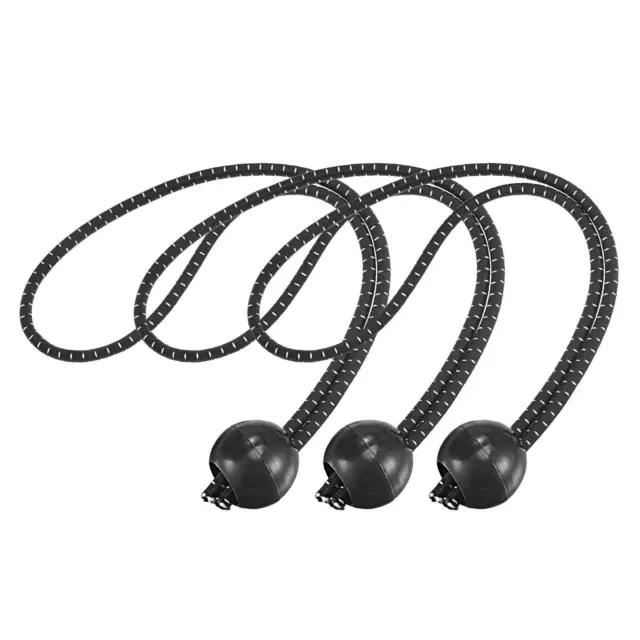 Bola Cuerdas Elástica Cuerda, 250mm Amarre Abajo Lona Correas, Negro Blanco 6uds