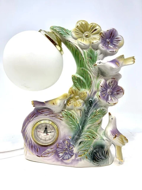 Vintage ceramic bird lamps and show cases