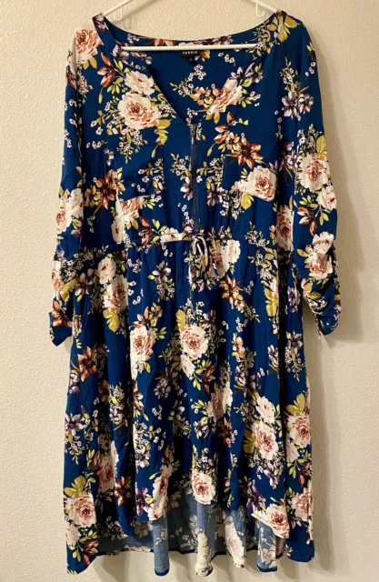 Torrid Blue Floral Dress- Size 3