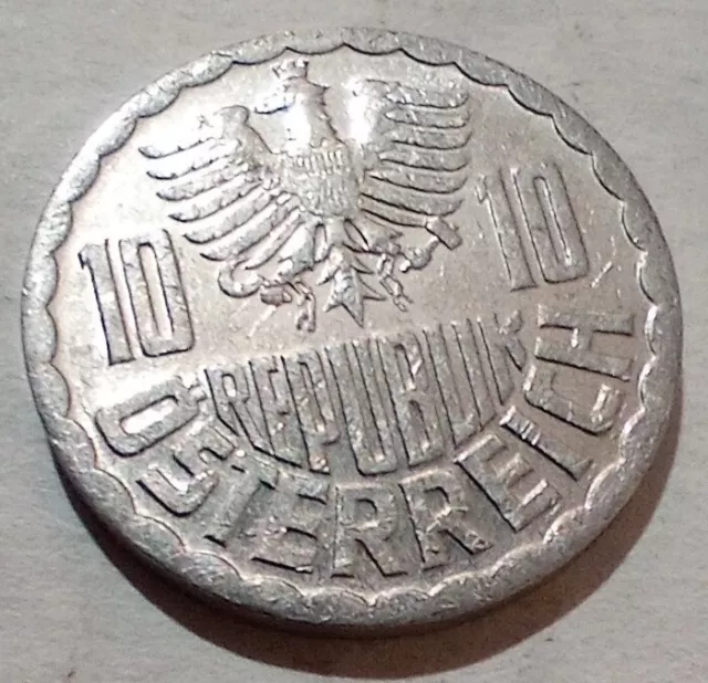 10 Groschen 1980 Austria Coin Republik Österreich Imperial Eagle