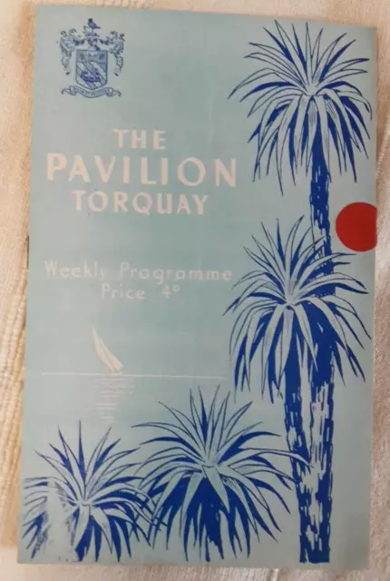 Vintage Theatre Showtime Programme - The Pavilion Torquay, Devon 1958