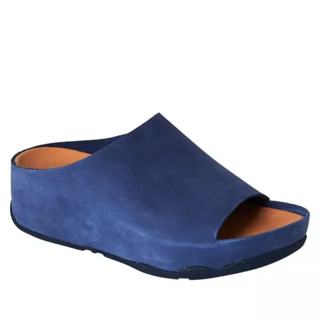 FITFLOP SHUV NUBUCK LEATHER SLIDES BAY Choose size & color New Slides