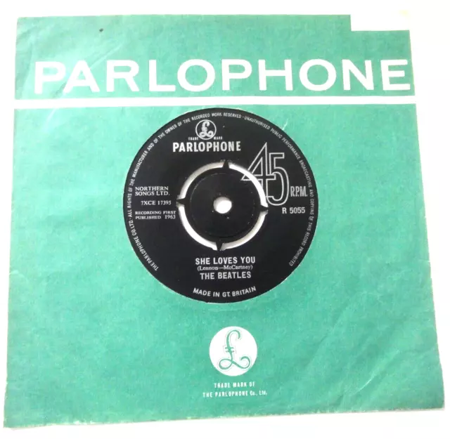 The Beatles, She Loves You, Decca Contract Press Uk 1St 7", Archive Copy, Ex+