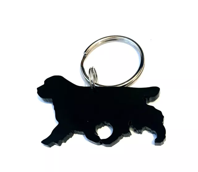Clumber Spaniel Dog Keyring Keychain Bag Charm Gift In Black With Gift Bag