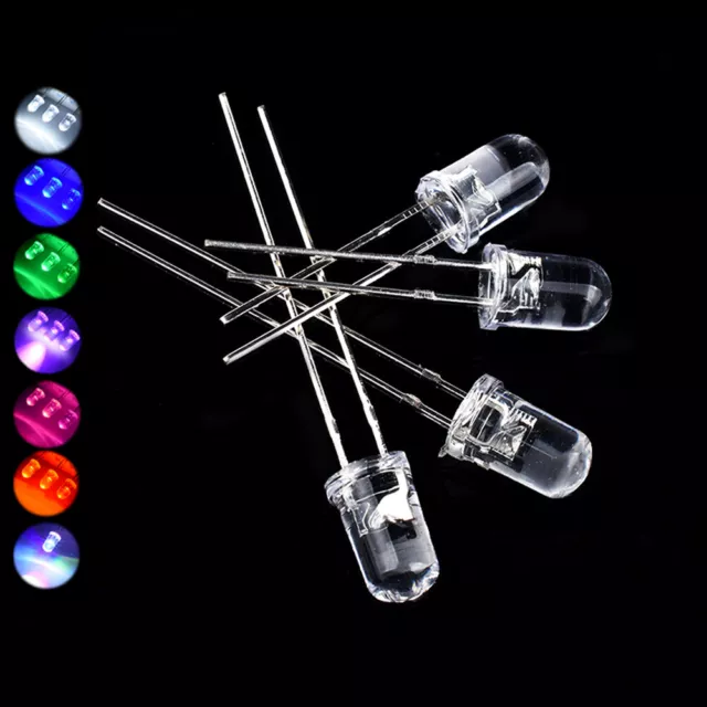 10mm Ultra Bright LED Emitting Diode Red/Blue/Green/White/Yellow/Purple/Pink