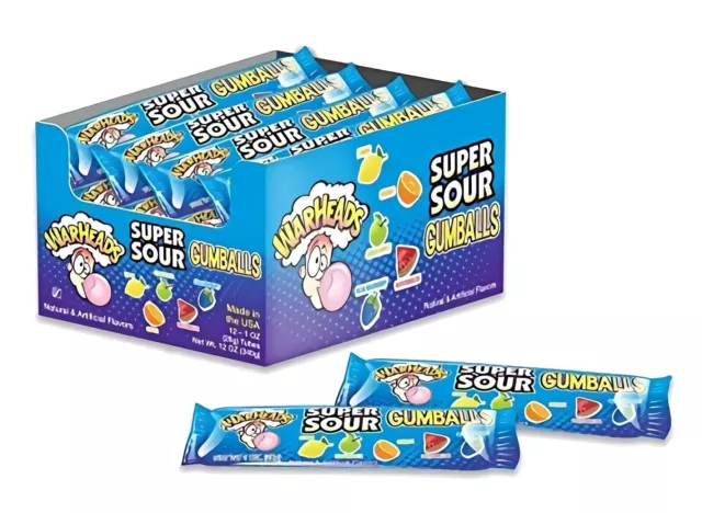 Buy Warheads Super Sour Gumballs 12-Pack - 1oz Each with Free Domestic Shipping!