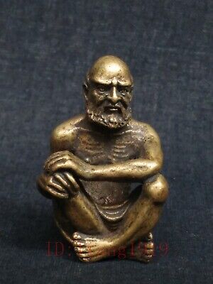 Rare Collection Old China Bronze Carving Buddha Statue Amulet Pendant Decoration