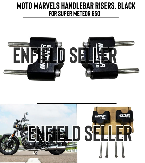 R650 Risers MOTO MARVELS HANDLEBAR RISERS, BLACK Fit For Royal Enfield Super Meteor ...