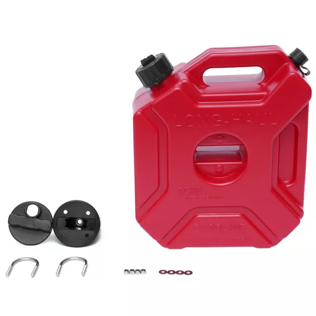 Portable Plastic Gas Fuel Tank Kit With Bracket Lock 5L For ATV Motorcycle Car
