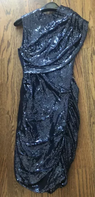 Alexander Wang Women's SEQUINED DRESS Sleeveless Puckered on the sides Size 2