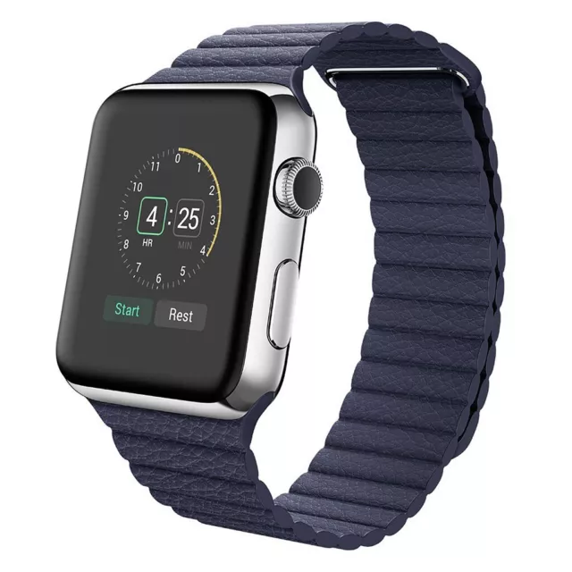 Magnetic Leather Loop Band Strap For Apple Watch Ultra 8 7 6 5 4 3 2 SE 49/45mm