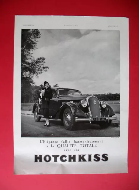 Hotchkiss Automotive Elegance & Harmony Press Advertisement Ad 1936