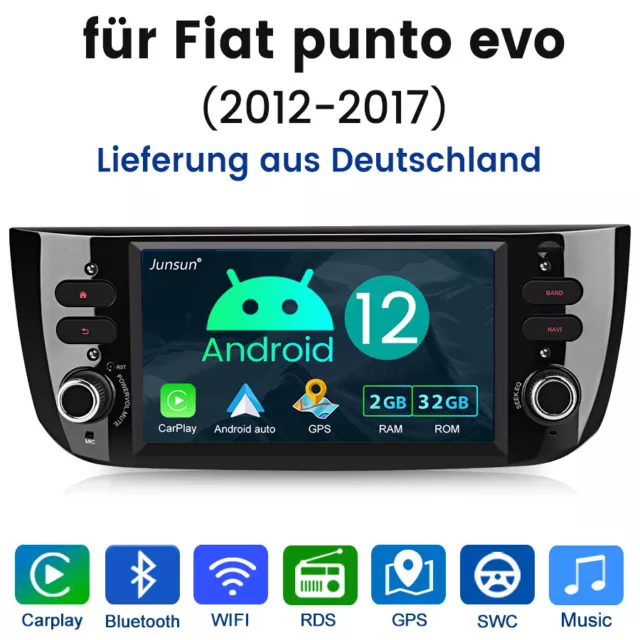 6.2'' Android 12 Carplay Für Fiat Grande Punto Linea EVO Autoradio GPS Navi SWC