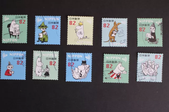 Briefmarken Japan, Moomin, kompletter Satz