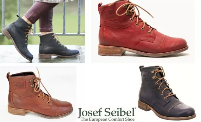 New Josef Seibel Shoes Germany Leather comfort lace up Ankle Boots Sienna 17