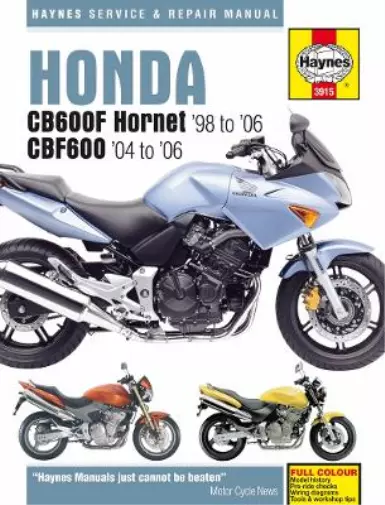 Honda CB600F Hornet & CBF600 (98 - 06) Haynes Repair Manual (Poche)