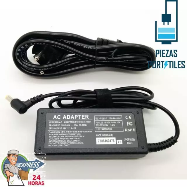 Adactpador Cargador para Acer Aspire 7250 19V 3.42A Alta Calidad 2