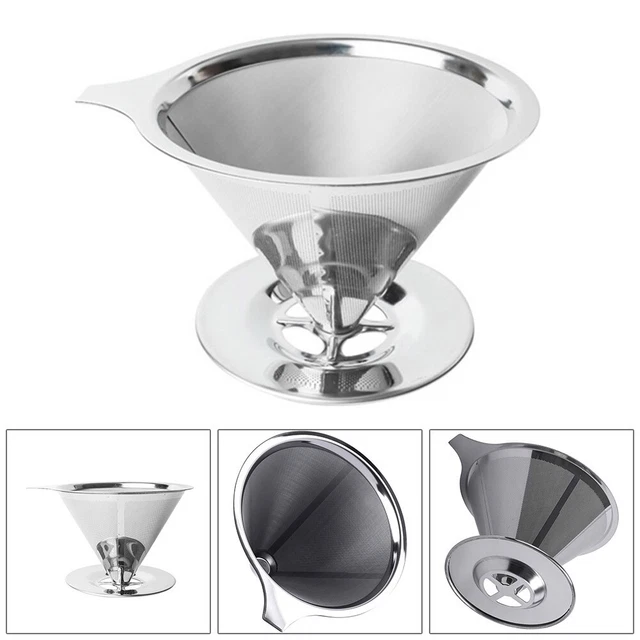 Réutilisable Café/Thé Tasse Goutte Filtre Maille De Acier Inoxydable Verser Sur