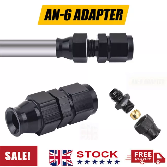 AN-6-5/16" Adapter Straight Male (8mm) Hardline / Tube Compression Fitting UK