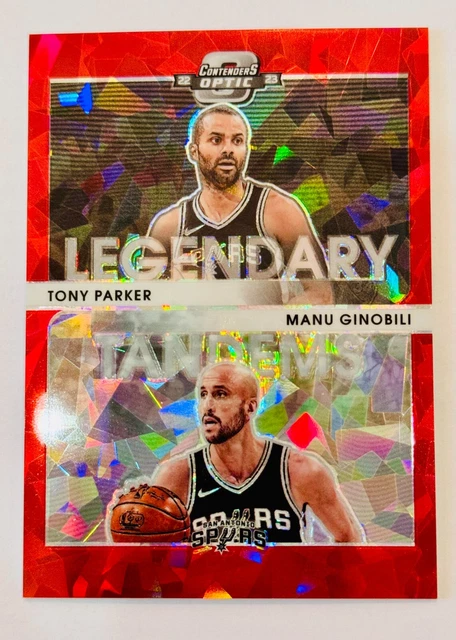 Tony Parker Manu Ginobili 2022-23 Panini Contenders Optic Tandems Red Ice Prizm