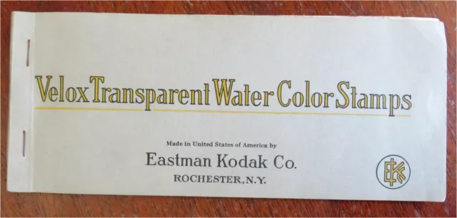 Eastman Kodak Water Color Stamps Sample Book c. 1910's advertising booklet