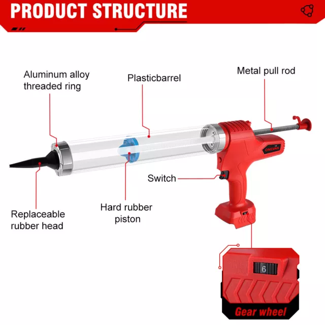 Pistolet à calfeutrer électrique sans fil pour Makita 18V Pile (sans batterie) 3