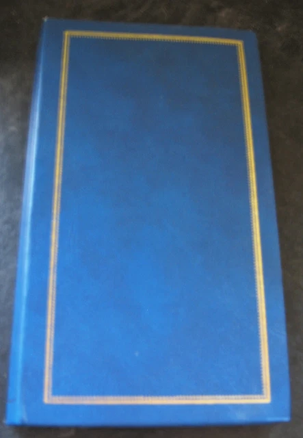 Álbum de fotos abatible 100 bolsillos deslizantes 6"" x 4"" adorno dorado azul almacenamiento de fotografías