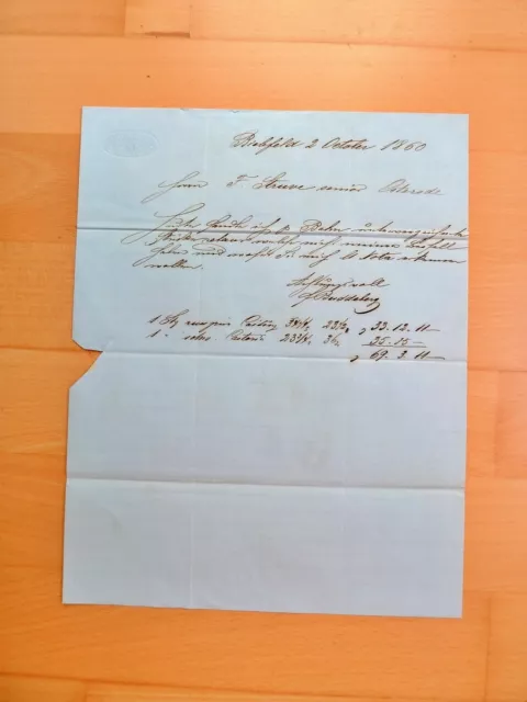 PREUßEN Brief 1860, schwarz BIELEFELD + blau OSTERODE - Inhalt/Prägung Buddeberg 3
